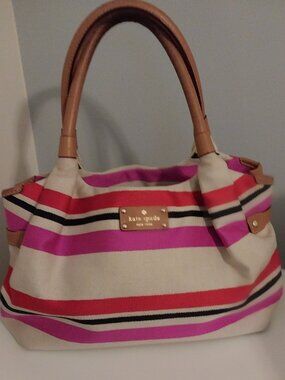 🌸kate spade bag, Stevie Oak Island, Canvas Leather 14x10x5🌸